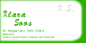 klara soos business card