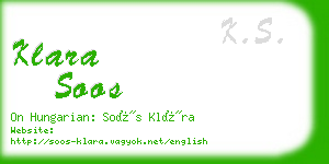 klara soos business card